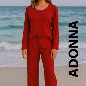 SOFT Red Pajamas CUSTOM Size Medium Top + Size Small Pants for a Busty size S